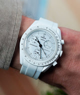 Bracelet Silicone Blanc/Noir pour MoonSwatch