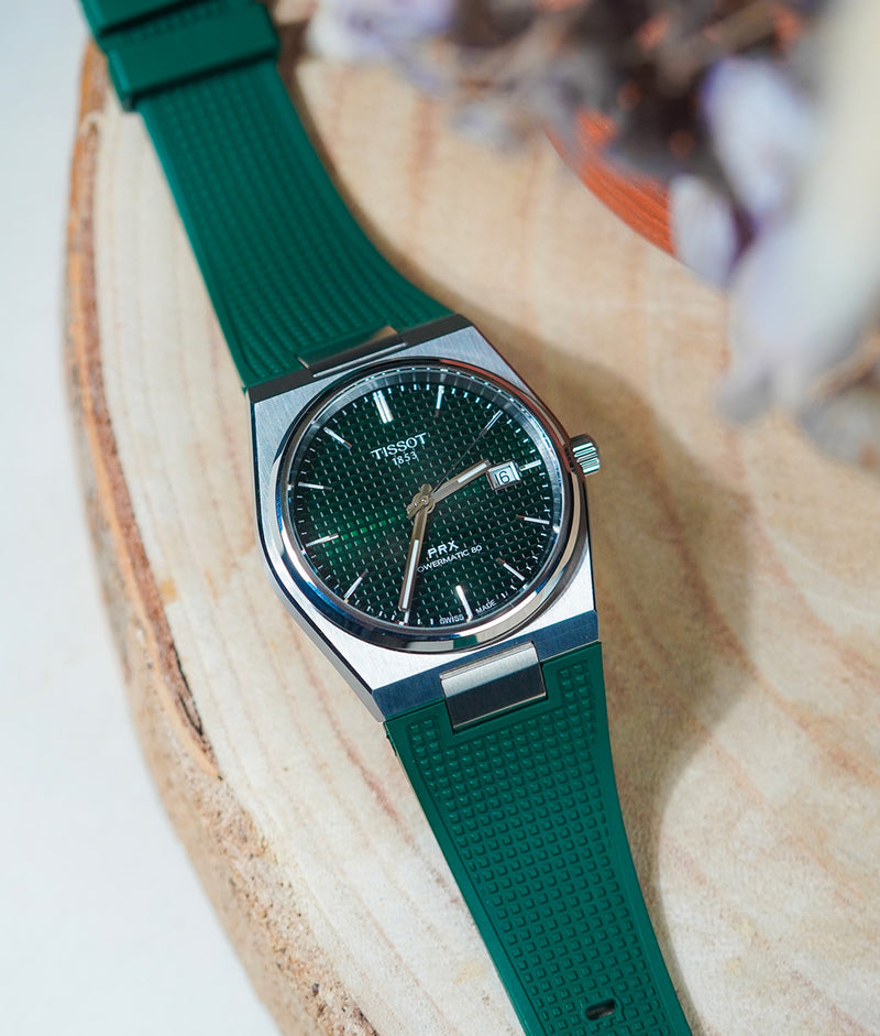 Bracelet Caoutchouc FKM Vert pour Tissot PRX 40mm